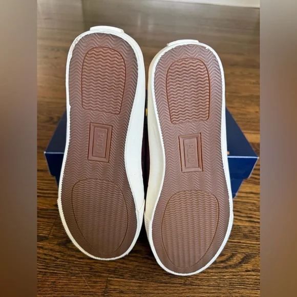 Polo Ralph Lauren Travis Leather High Top Sneakers Brown Size 10.5D New - Picture 3 of 7